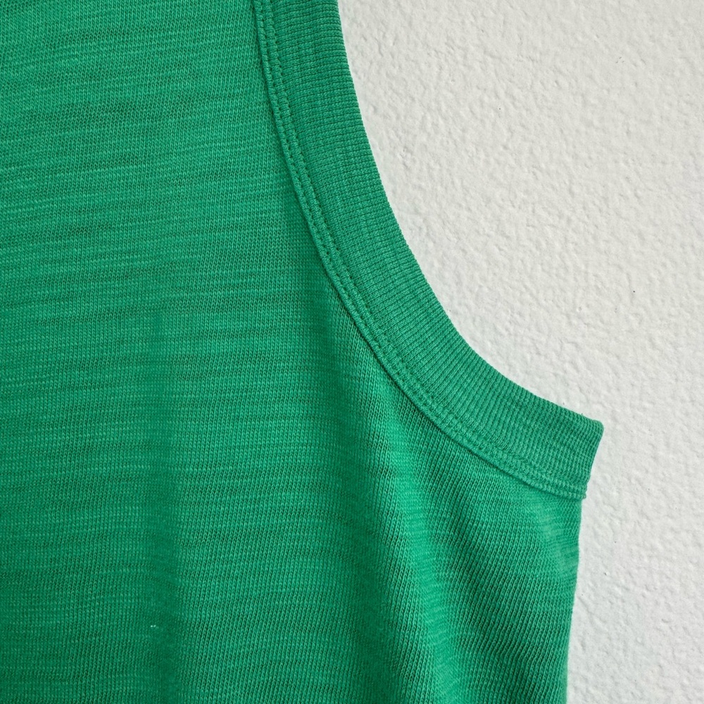 LOFT Vibrant Green Tank Top NWT Large Playful Summer Vibes Sleeveless Layering - Picture 4 of 6
